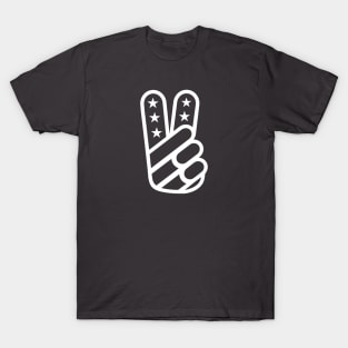 American Peace Sign (White on Asphalt) T-Shirt